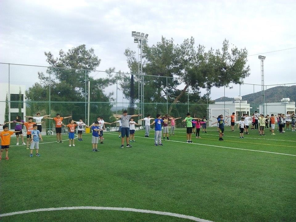 Wam up area at mini-football pitch