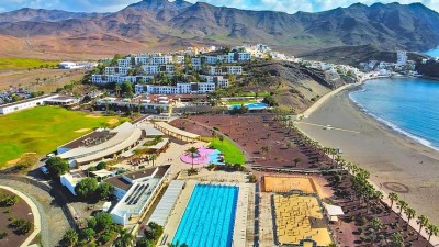 View of the beachfront resort complex