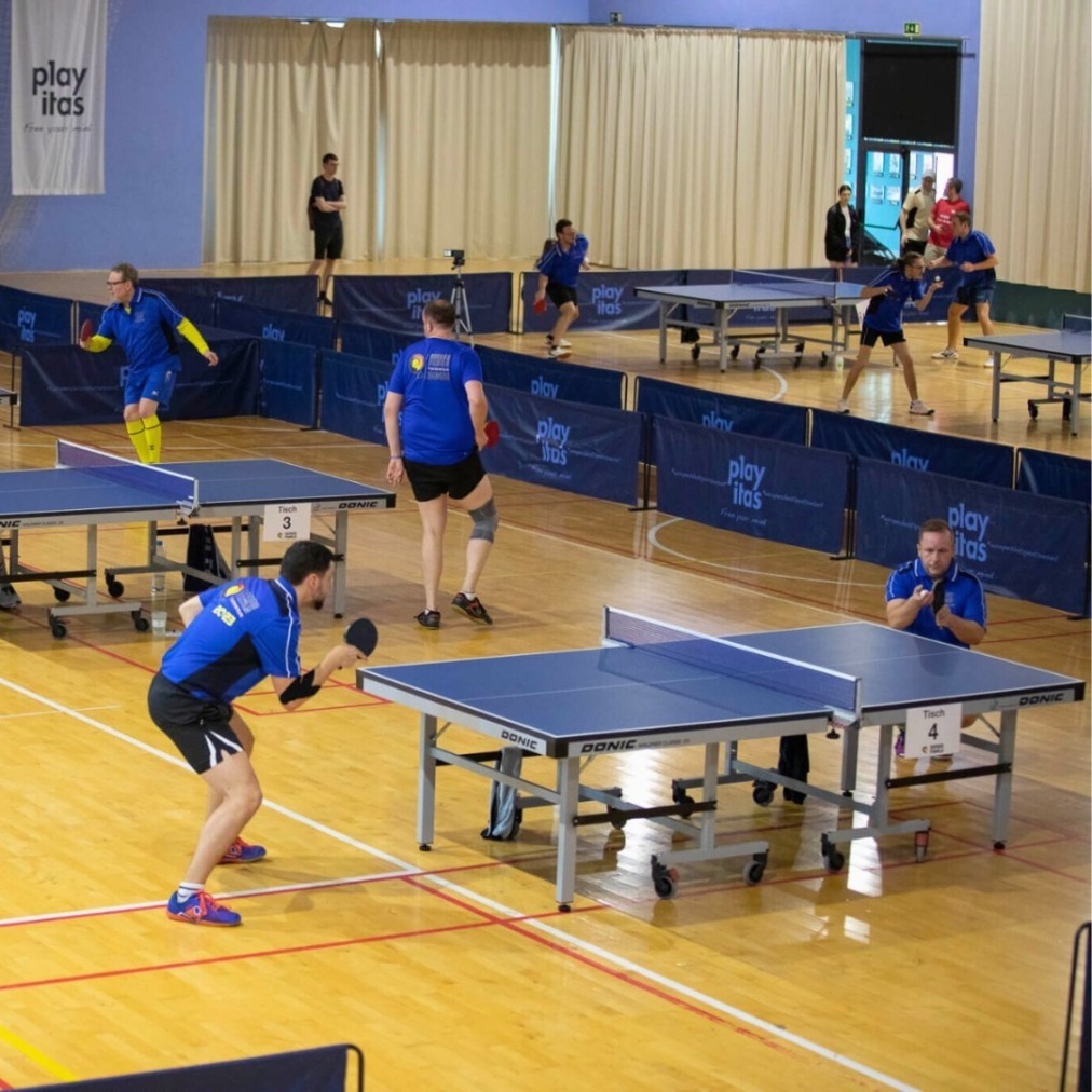 Table tennis area in the indoor sports hall