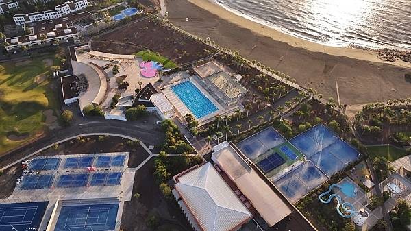 View of the resort sports area
