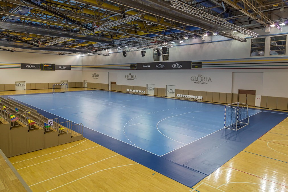Full-size indoor handball court