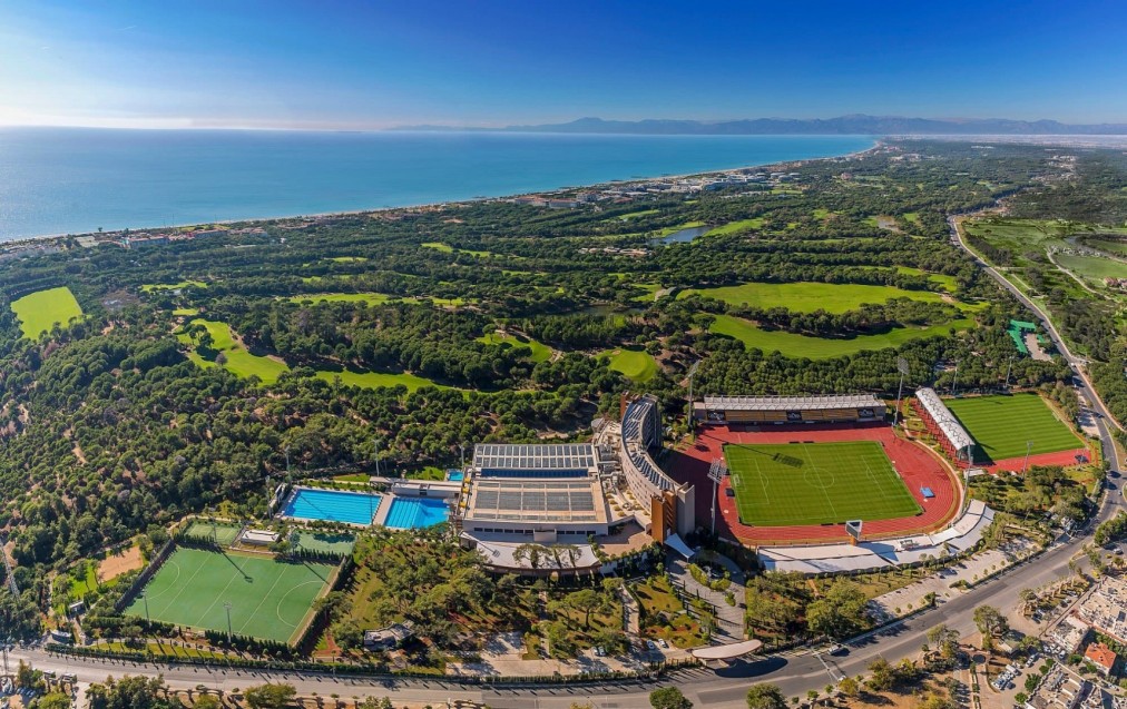 Sports complex aerial view