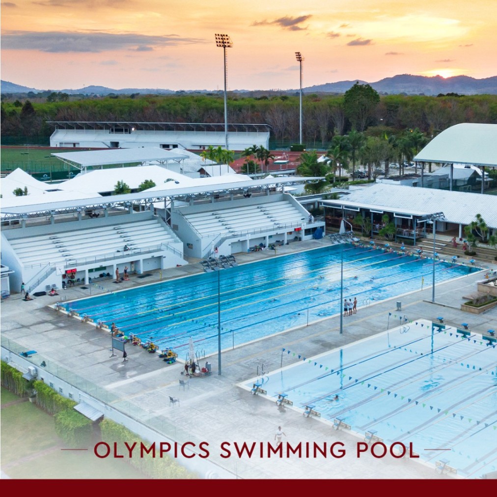 50m outdoor swimming pool with starting blocks