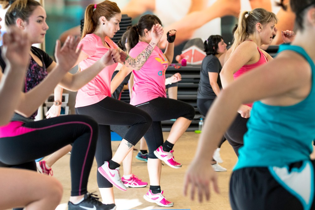 Group fitness class in the training studio
