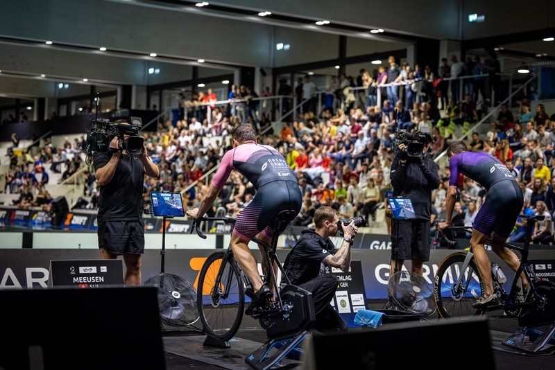 Indoor cycling event in the multi-sport arena