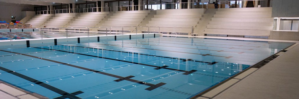 Indoor competition pool, wide view