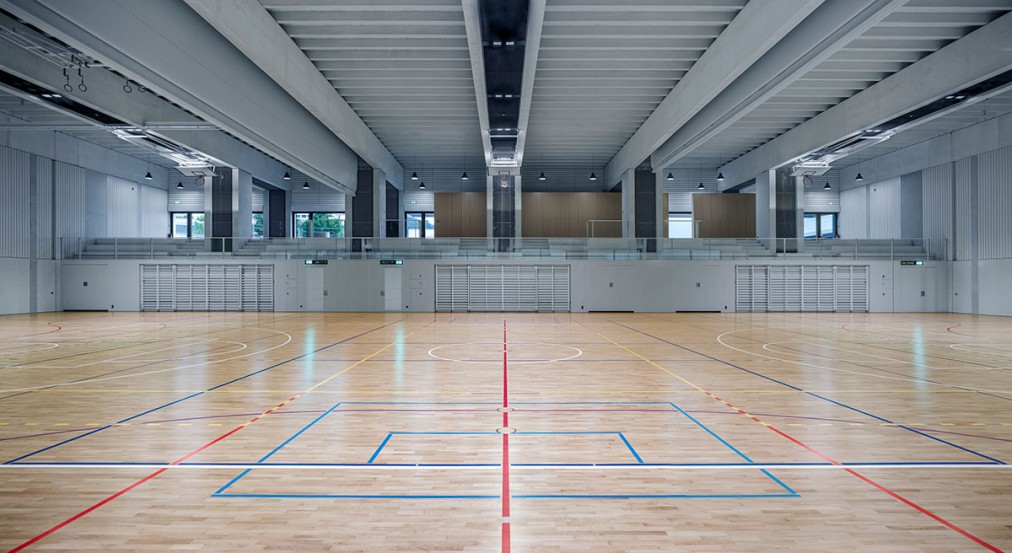 Multi-purpose sports hall, court markings