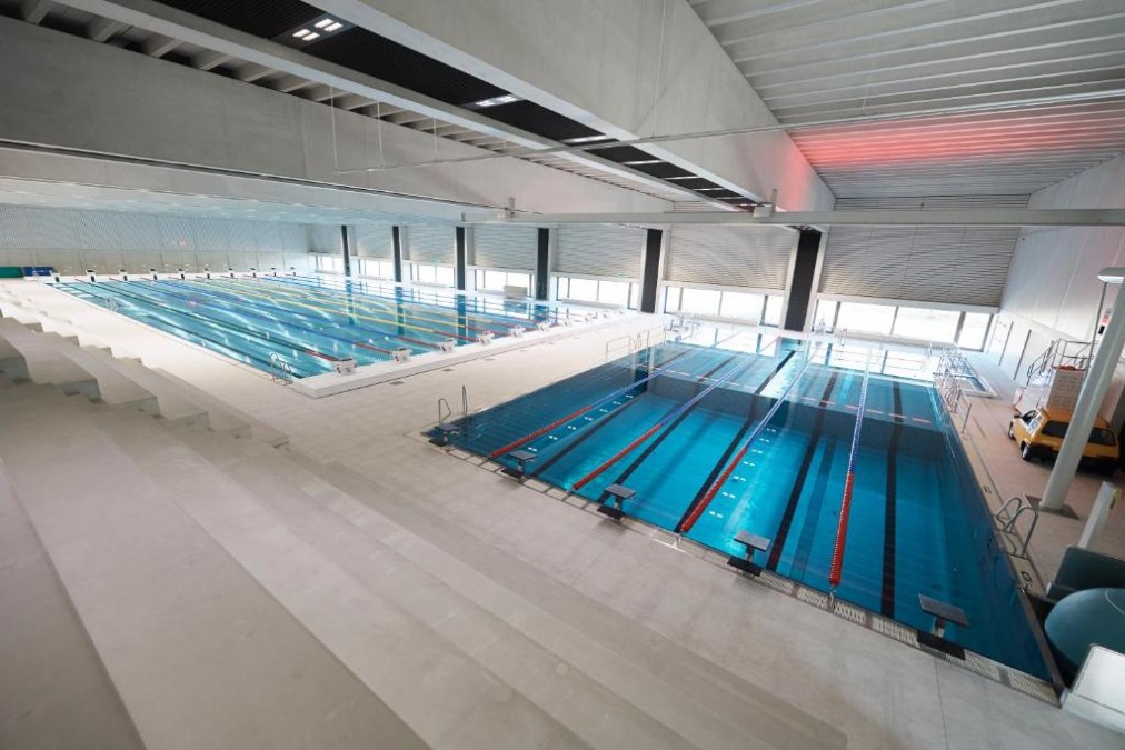 Indoor pools with spectator stands
