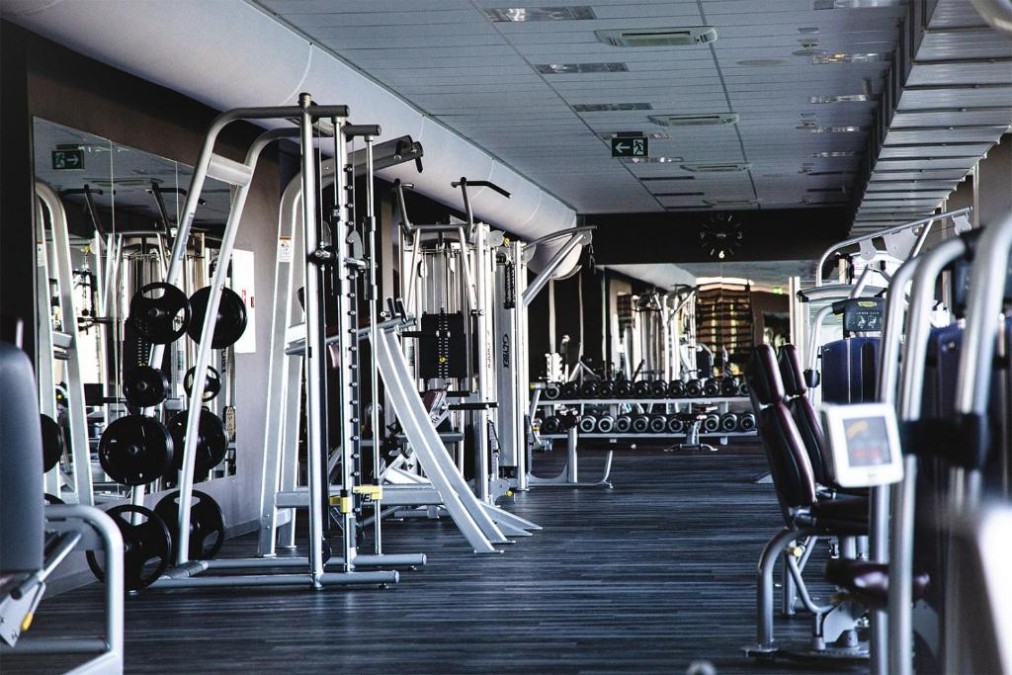 Strength zone with racks and free weights
