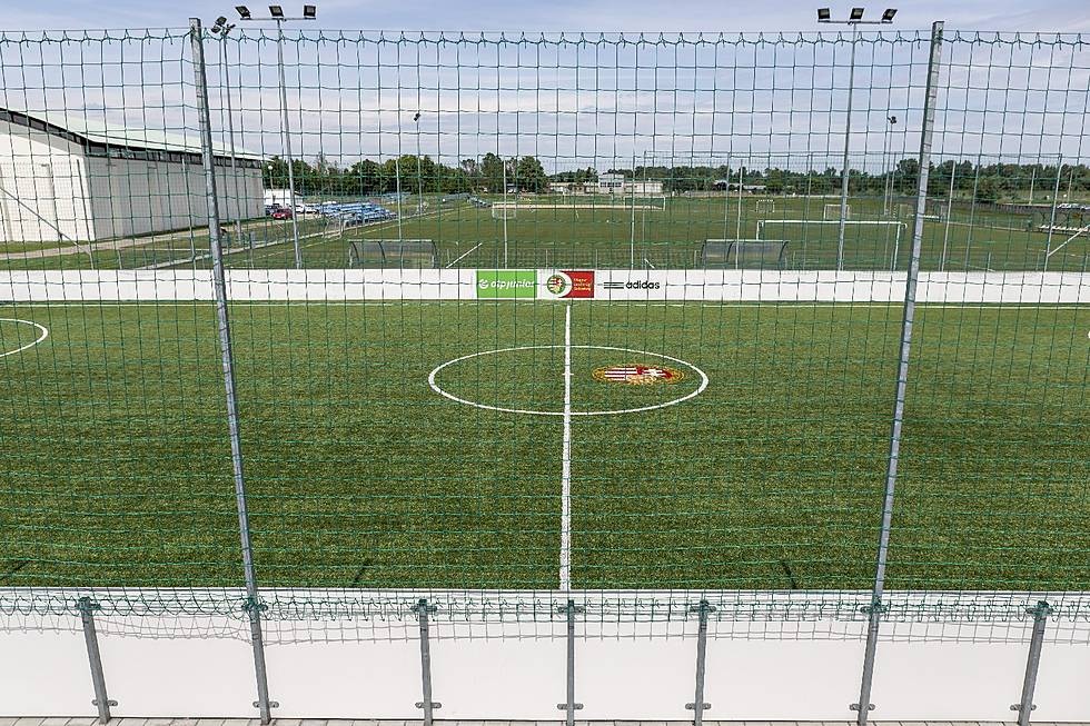 Artificial turf football pitch, centre circle