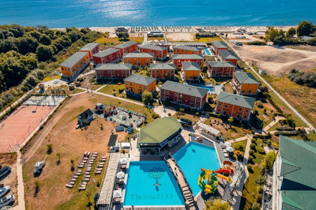 Sports complex overview, aerial view