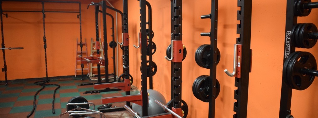 Gym power racks and weight plates