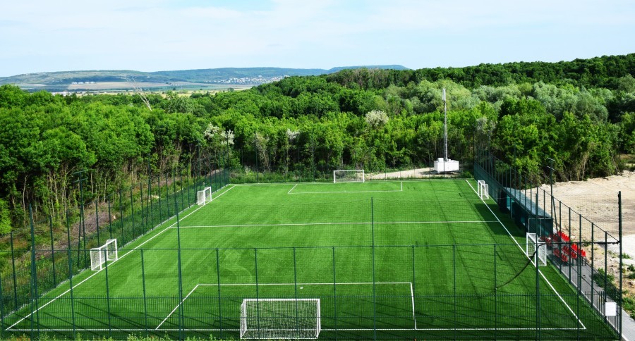 Football pitch, aerial view