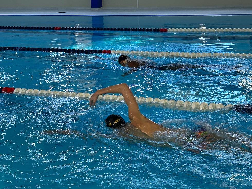 Swimmers training in the 25m pool