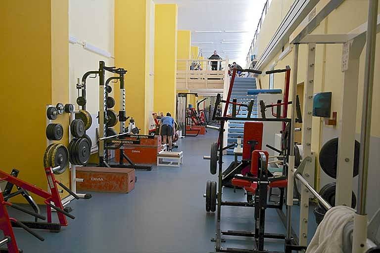 Strength and conditioning gym with free weights