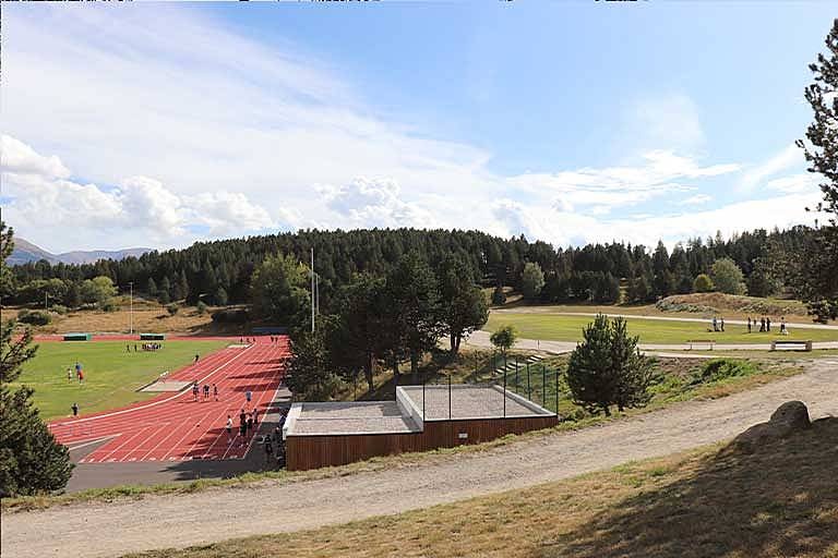 Athletics stadium, aerial view