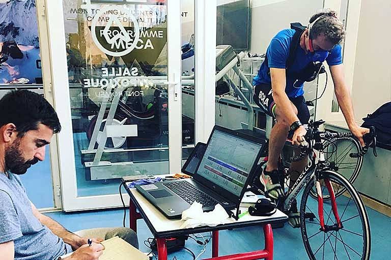 Physiological performance testing on a stationary bike