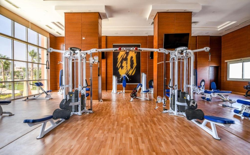 Indoor gym hall, strength and conditioning equipment