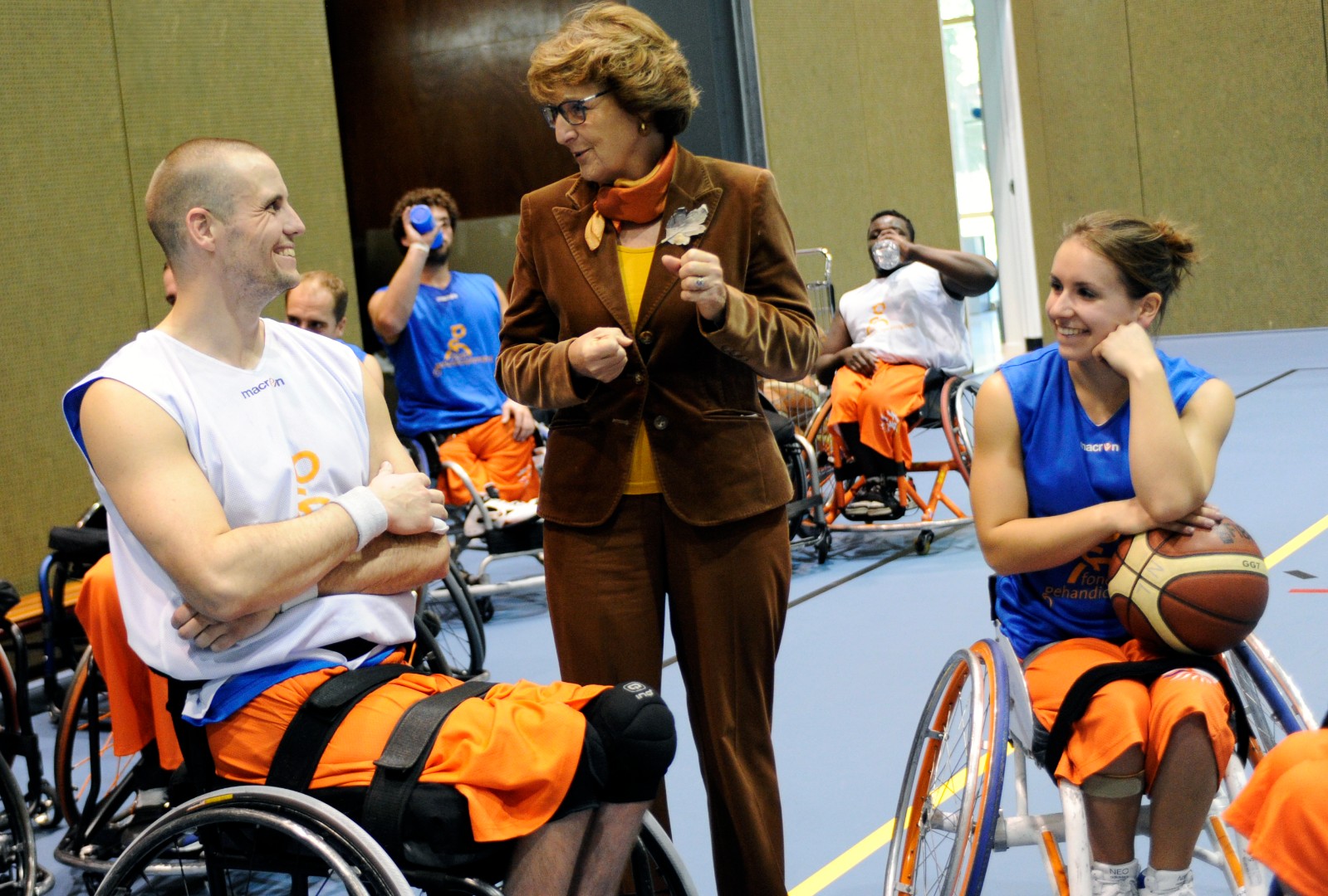 Wheelchair basketball training session