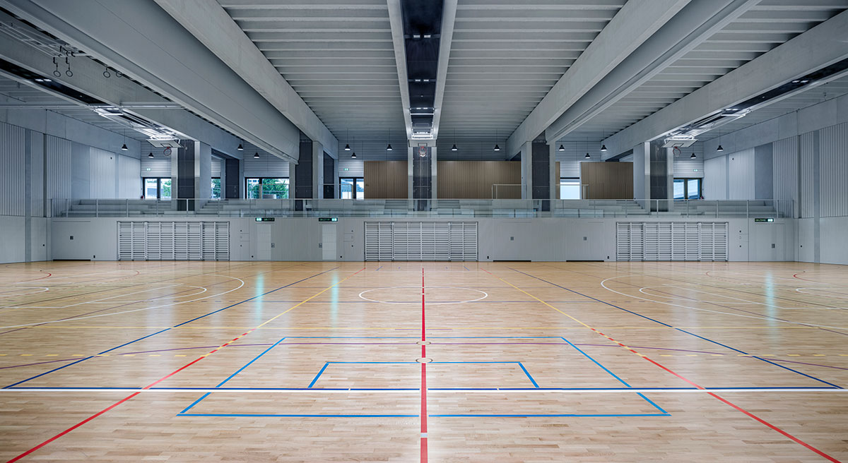 Multi-purpose sports hall, court markings