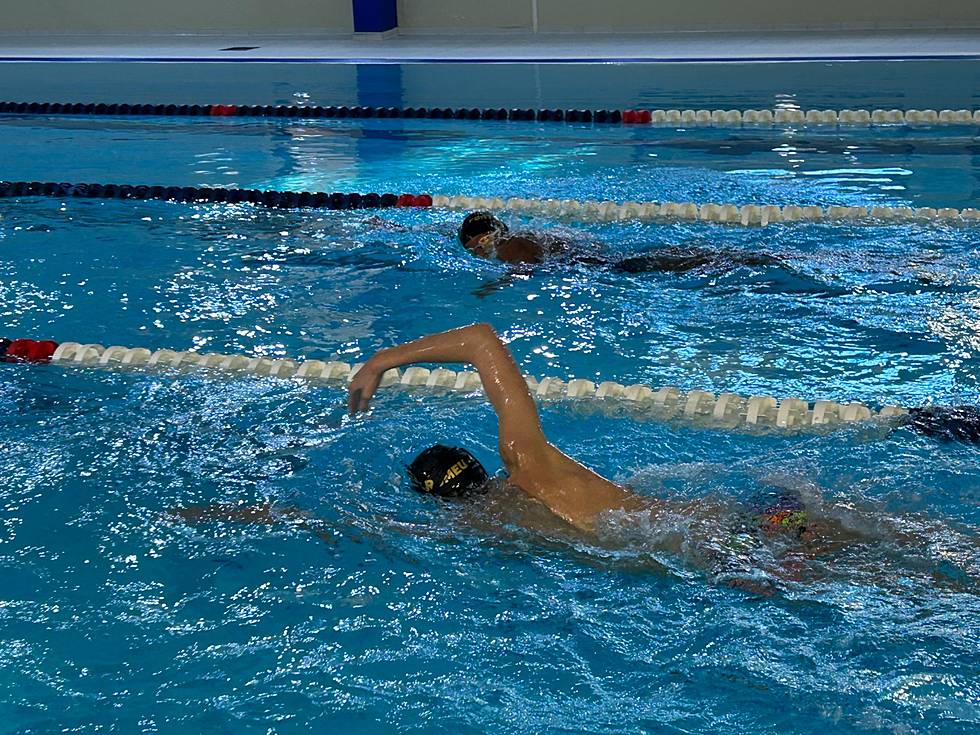Swimmers training in the 25m pool